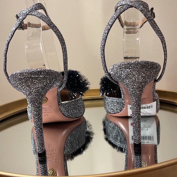 Aquazzura Powder Puff 85 glitter jelled shoes sz 39 - Picture 12 of 15